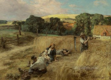 レオン・オーギュスティン・レルミット Painting - 収穫の休息 田園風景 農民レオン・オーギュスティン・レルミット